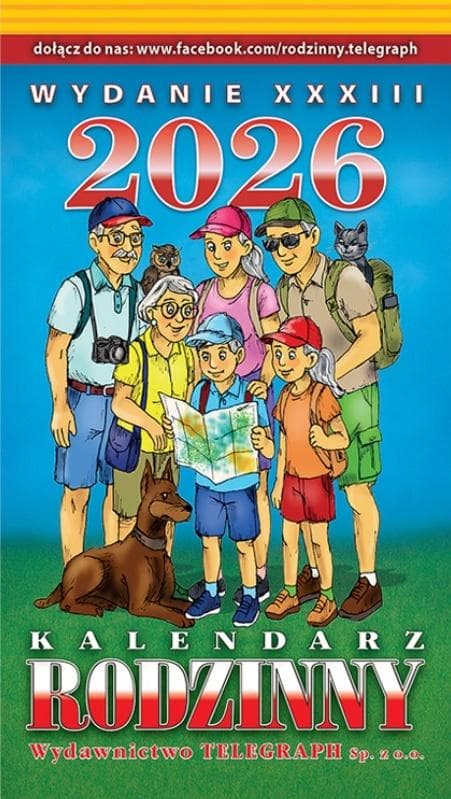 Kalendarz Rodzinny 2026 zdzierak układ dzień na stronie