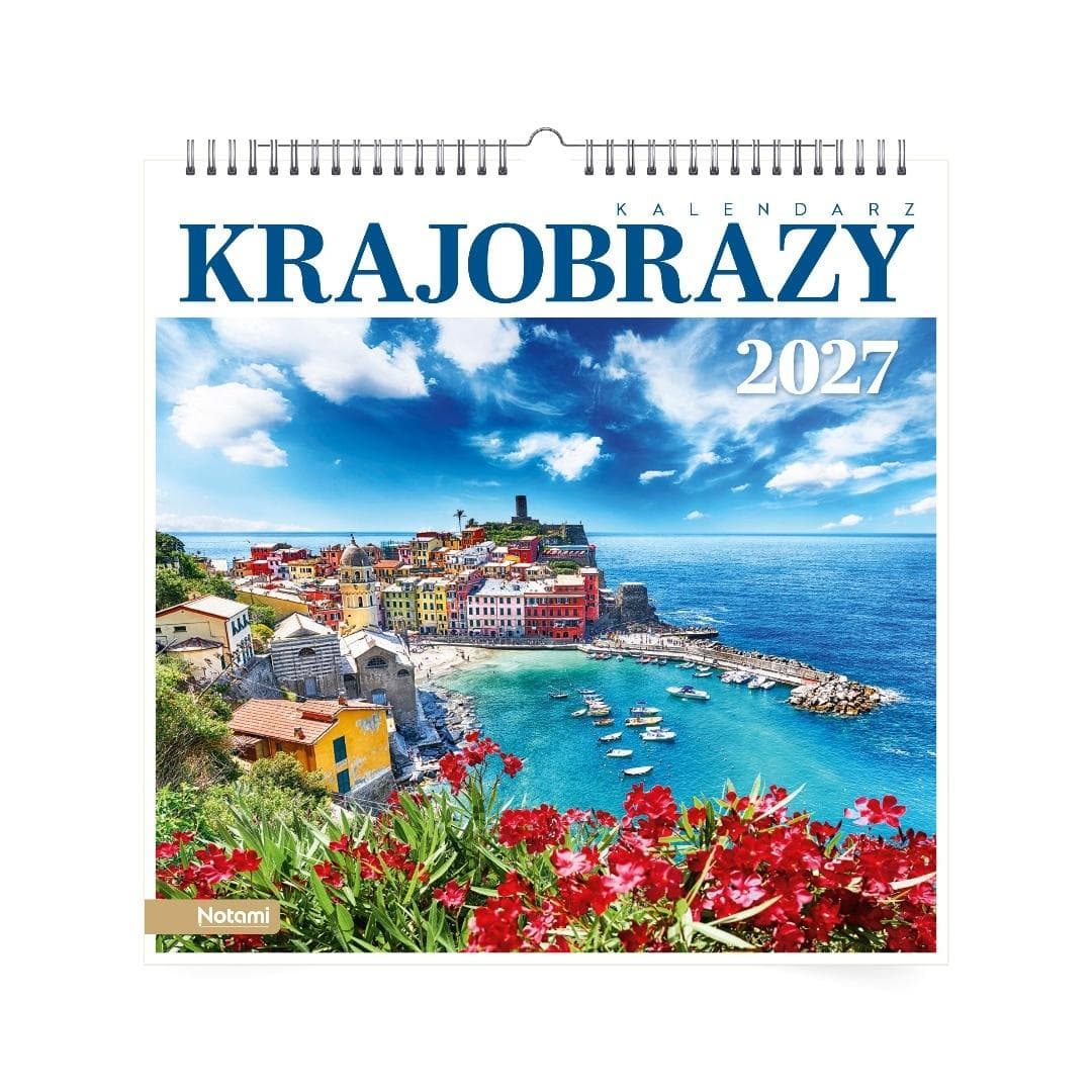 Kalendarz 2027 33x33 cm ścienny Krajobrazy 16 stron spirala Notami