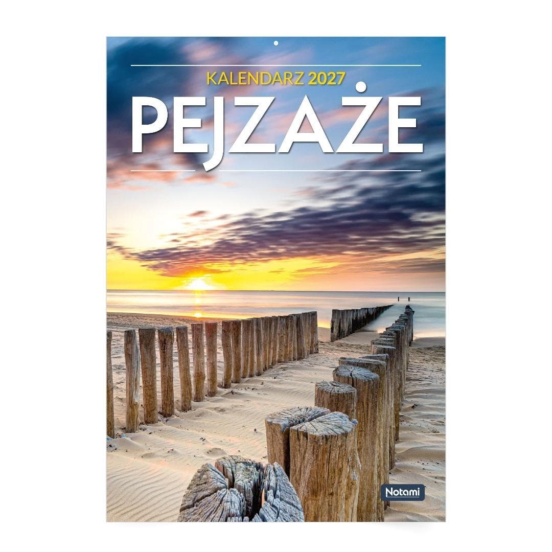 Kalendarz ścienny A4 2027 Pejzaże 16 stron Notami