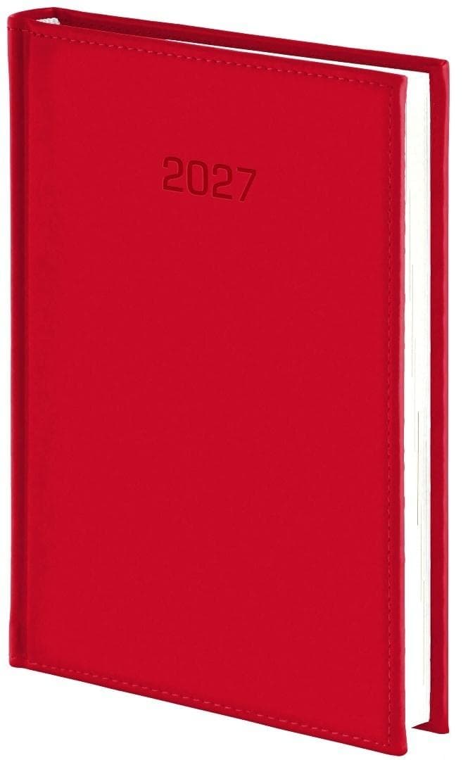 Kalendarz 2027 B5 tygodniowy w oprawie Vivella czerwony 140 stron