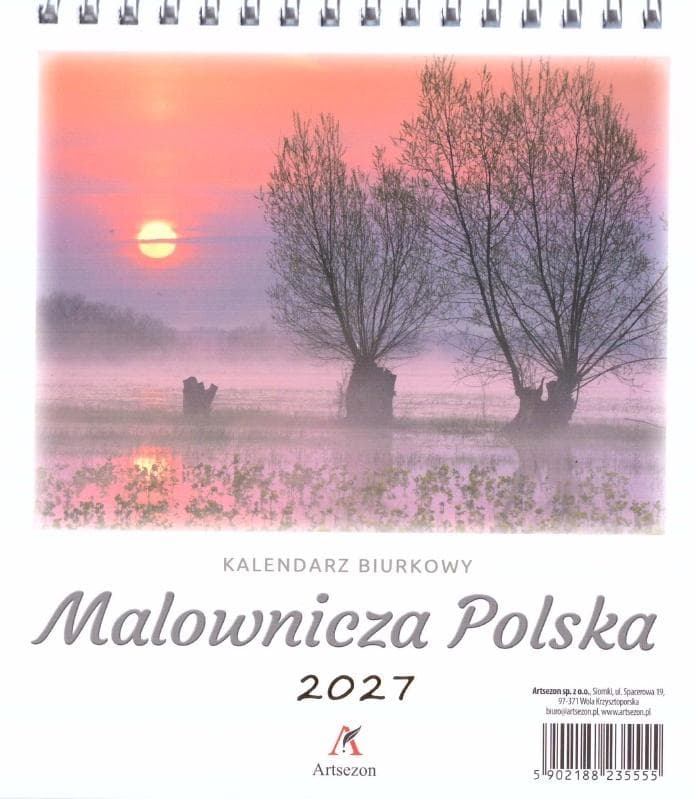 Kalendarz biurkowy 2027 ze zdjęciami 15x17 cm Artsezon