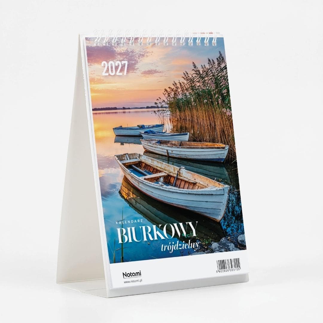 Kalendarz biurkowy trójdzielny A5 2027 Notami