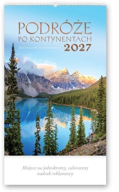 Kalendarz ścienny 2027 Podróże po kontynentach format 47x32 cm