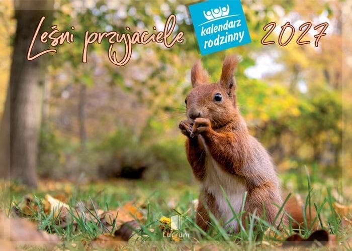 Kalendarz ścienny 2027 rodzinny Leśni przyjaciele 28x20 cm