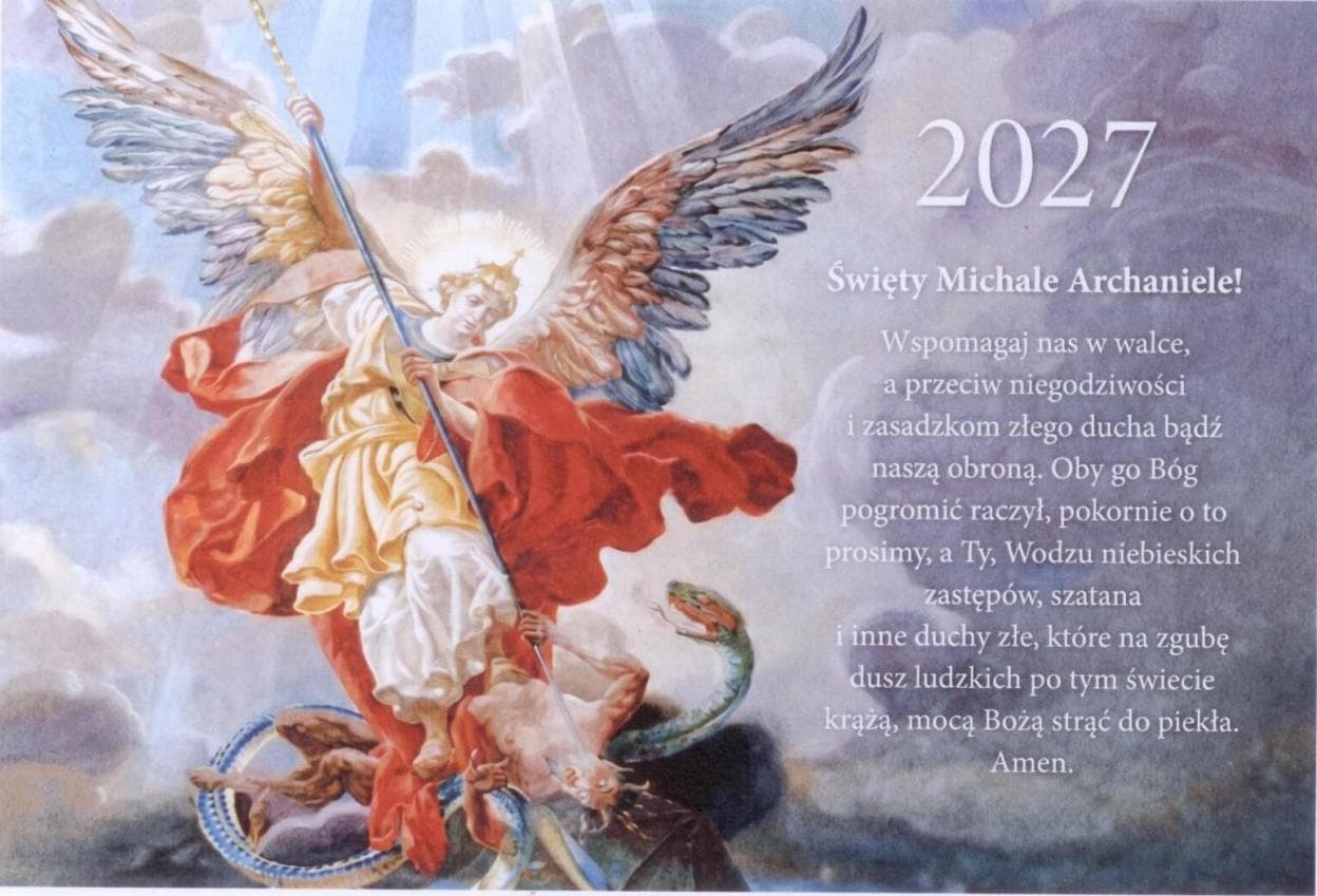 Kalendarz ścienny trójdzielny Św. Michał Archanioł 2027