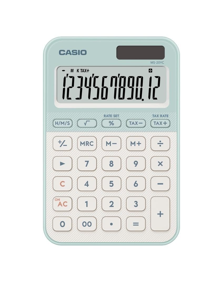 Kalkulator biurowy Casio MS-20YC-LGN zielony 10-cyfrowy