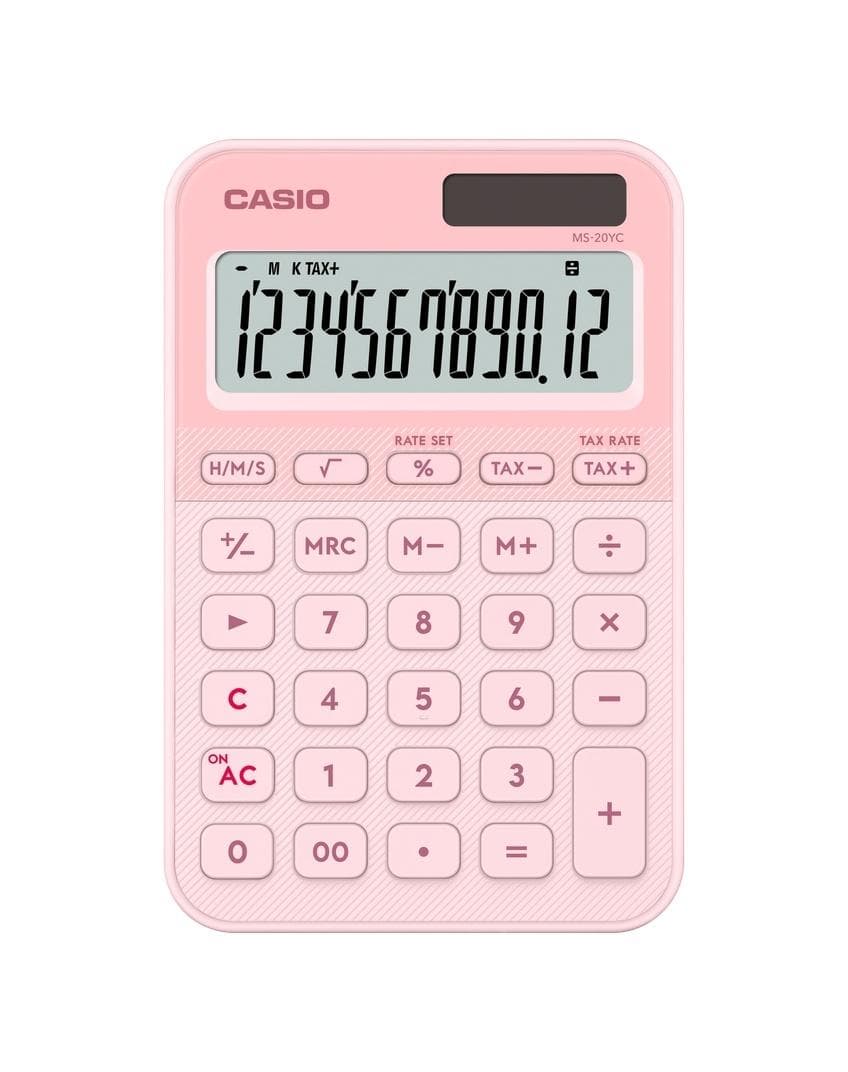 Kalkulator Casio MS-20YC-LPK 10-cyfrowy różowy z dużym wyświetlaczem