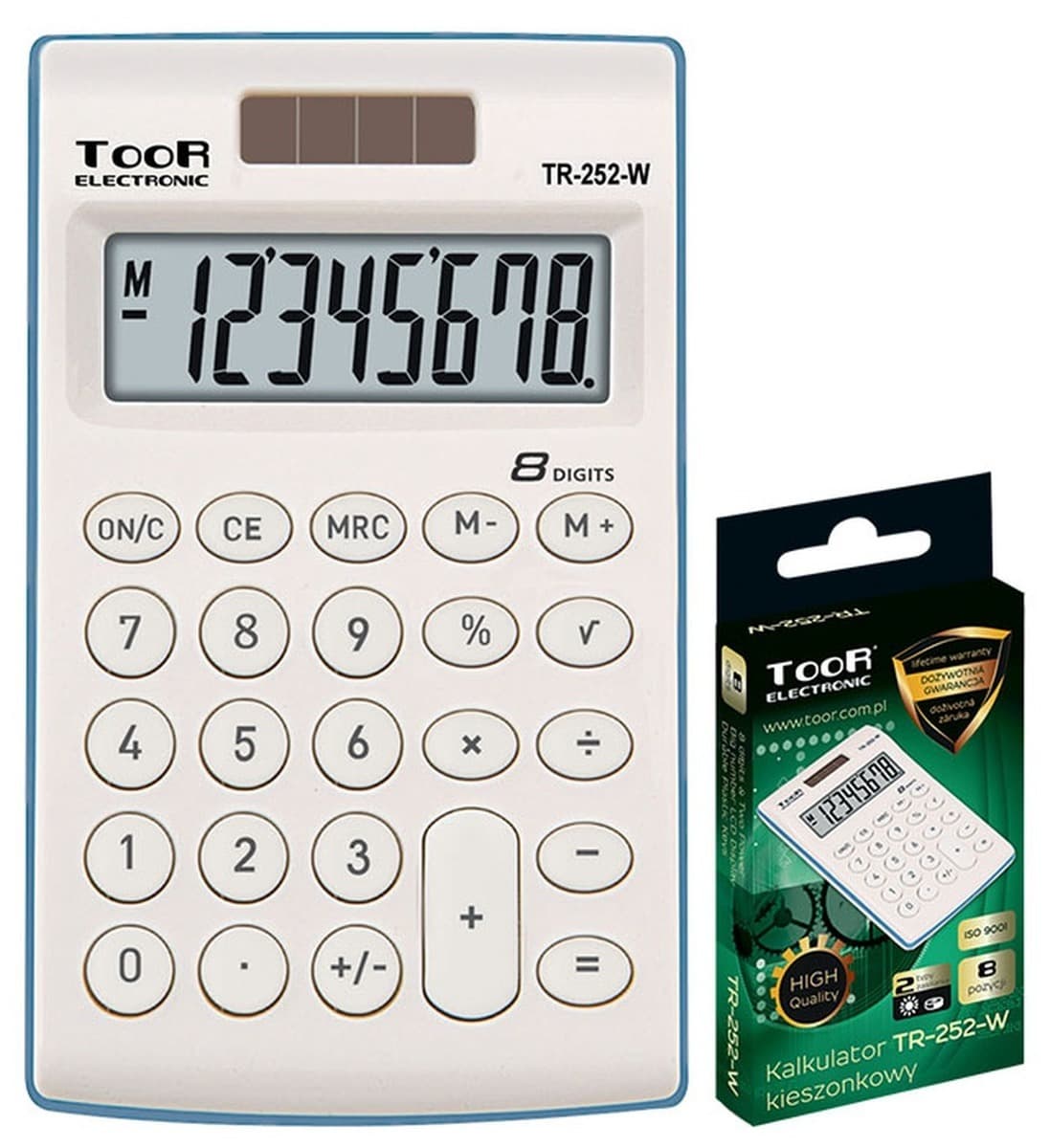 Kalkulator kieszonkowy Toor 8-cyfrowy TR-252-W