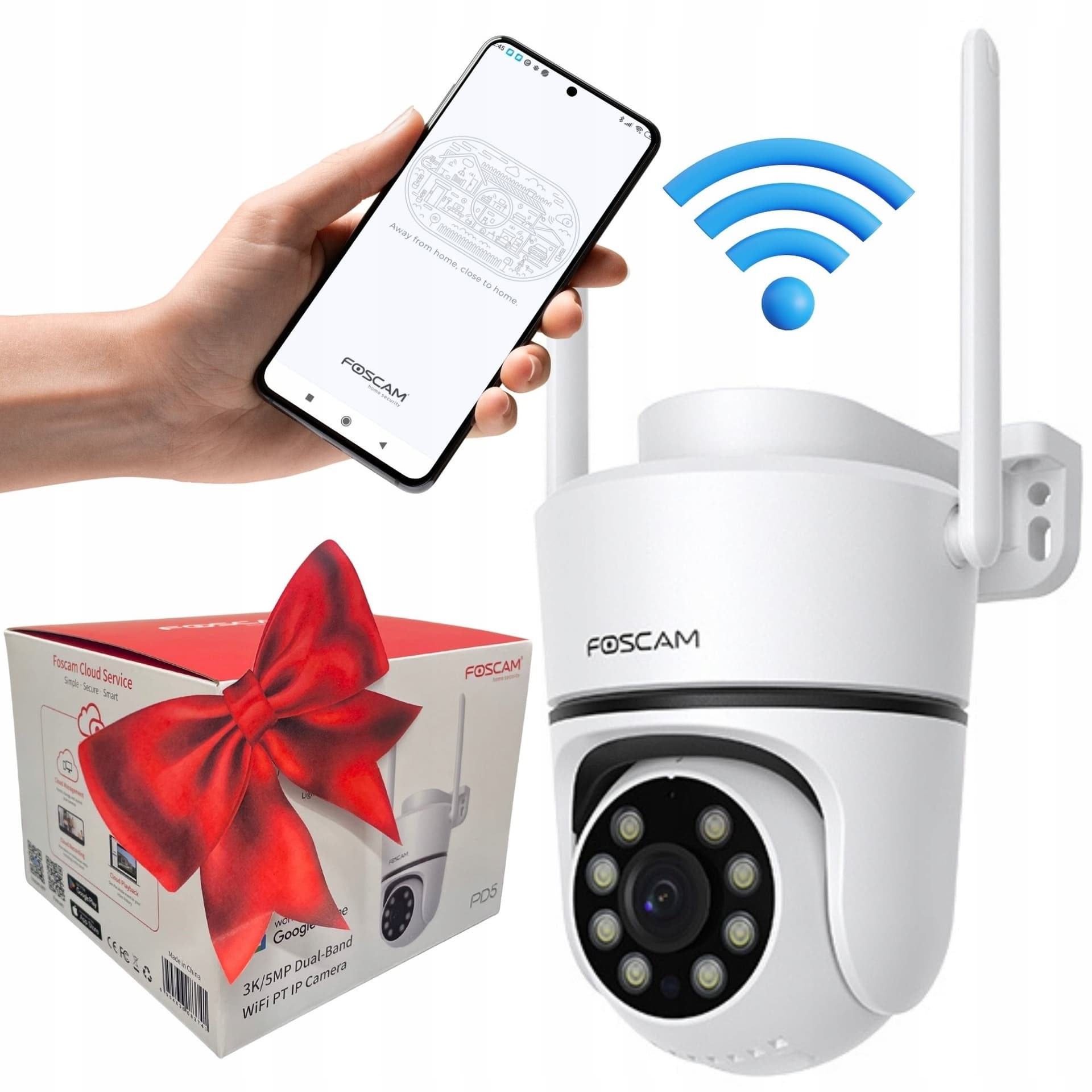 Kamera IP Foscam PD5 5MP Biała - monitoring
