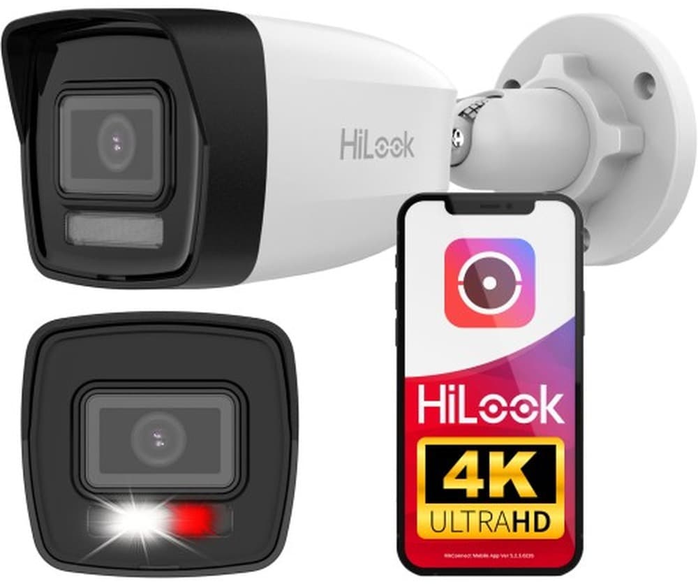 Kamera IP HiLook IPC-B180HA-LU, 8 MP, 2.8 mm, IP67, H.265+