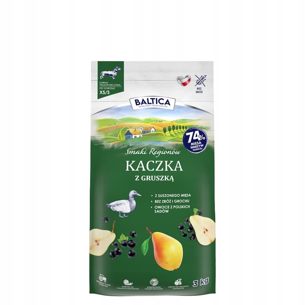 Baltica Smaki Regionów Karma dla psa dorosłego Kaczka z Gruszką dla ras XS/S 3 kg