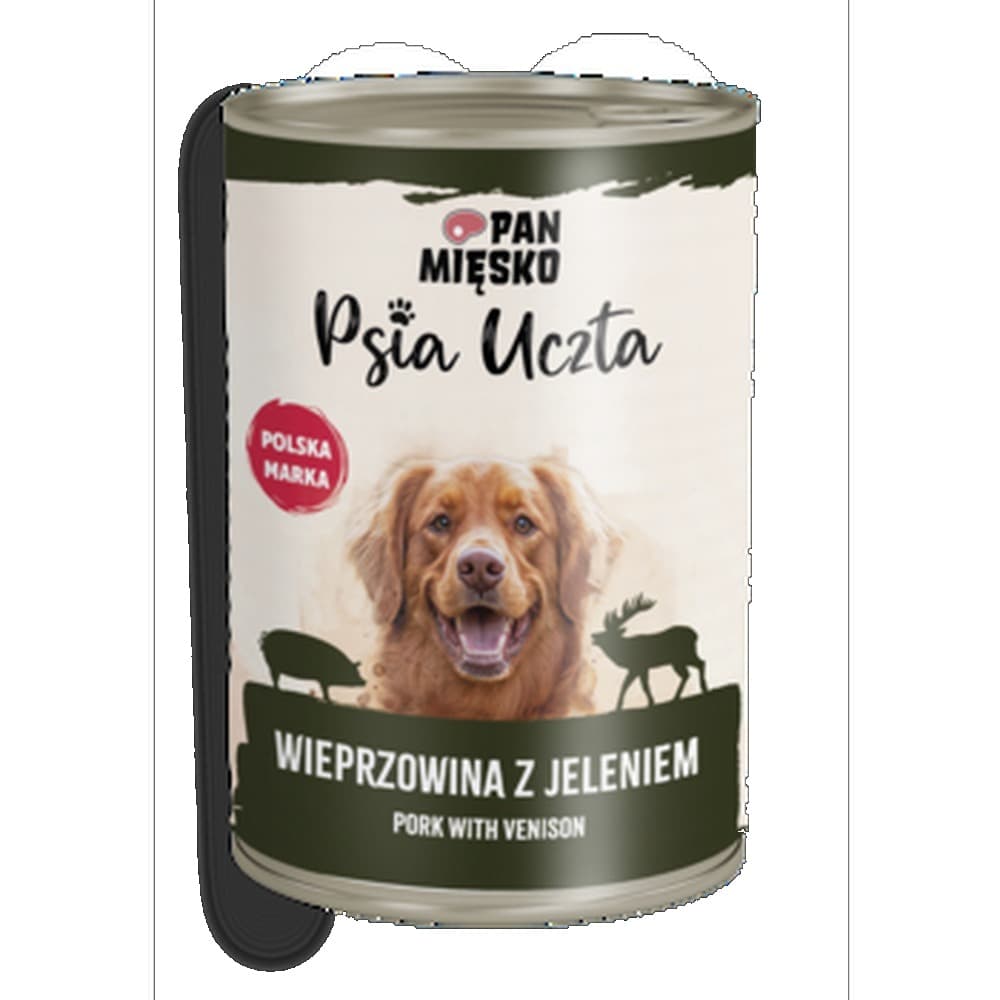 Pan Mięsko Psia Uczta Wieprzowina z jeleniem 400 g