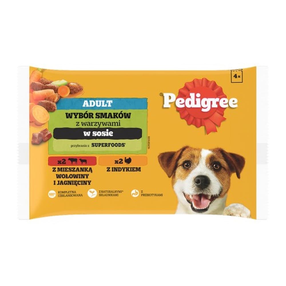 Pedigree Adult wołowina , jagnięcina/indyk, marchewka 4x100g