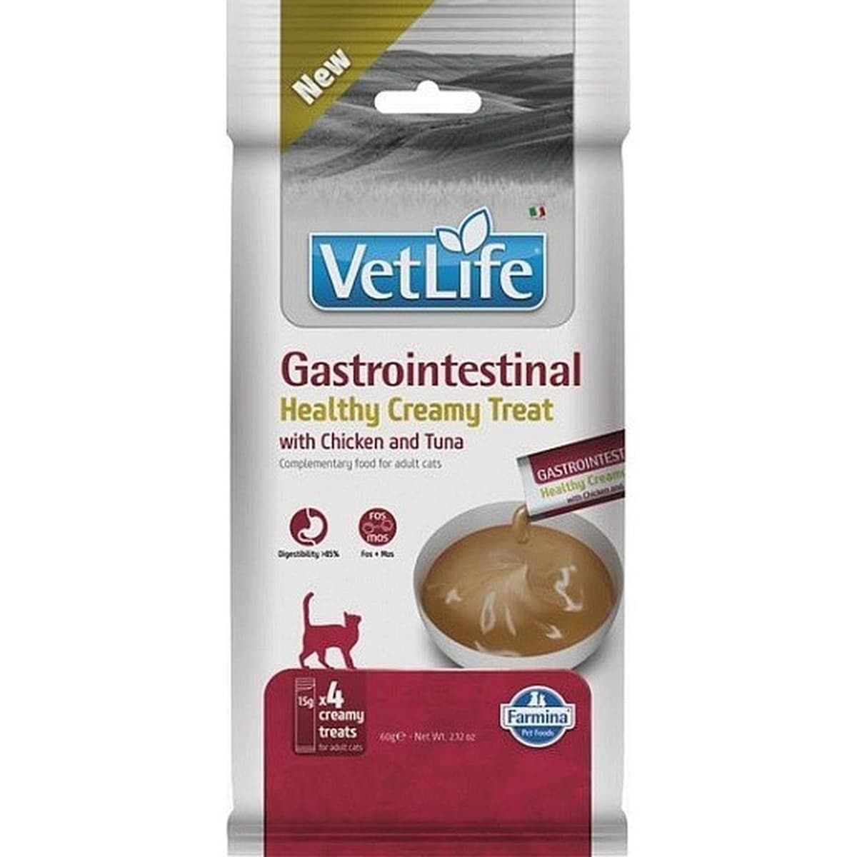 Karma mokra dla kota Farmina Vet Life Gastrointestinal z kurczakiem i tuńczykiem 60g