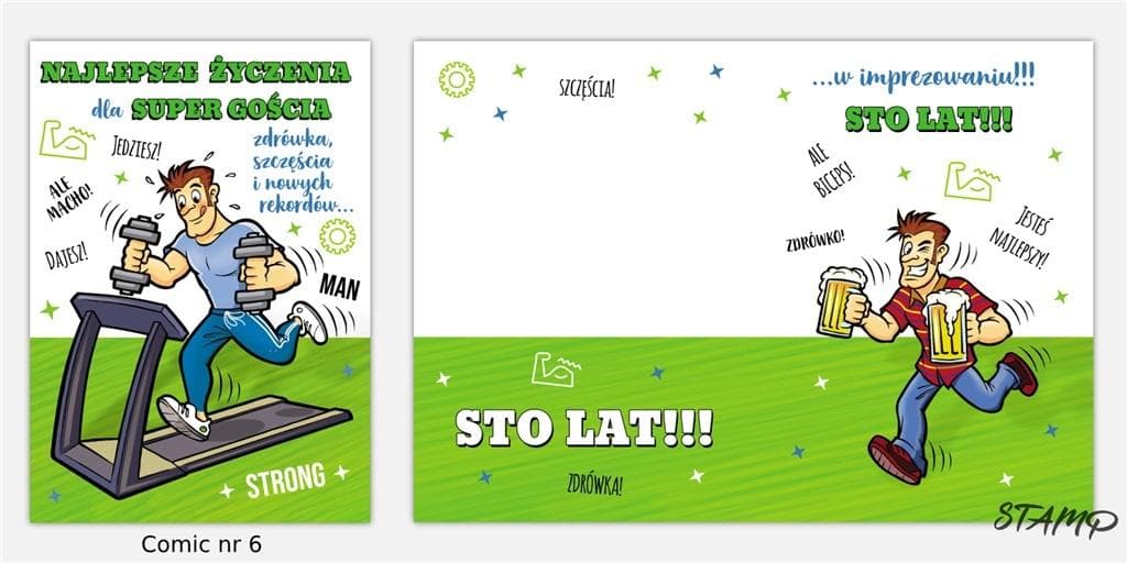 Karnet okolicznościowy Comic B6 z kopertą wzór
