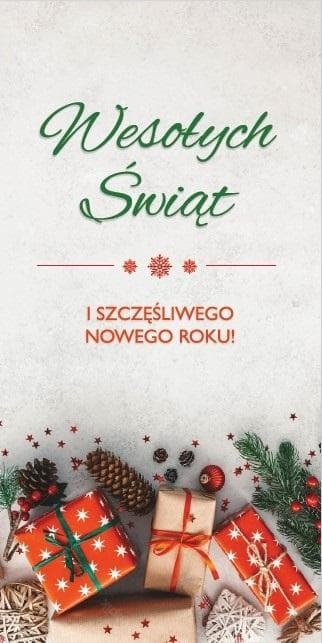 Karnet okolicznościowy Świąteczny format DL z życzeniami i kopertą