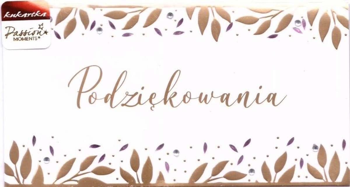 Karnet okolicznościowy 222x125 mm Podziękowania Kukartka