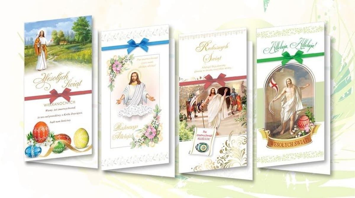 Karnet okolicznościowy De Lux Wielkanoc Religijny MIX 10 sztuk