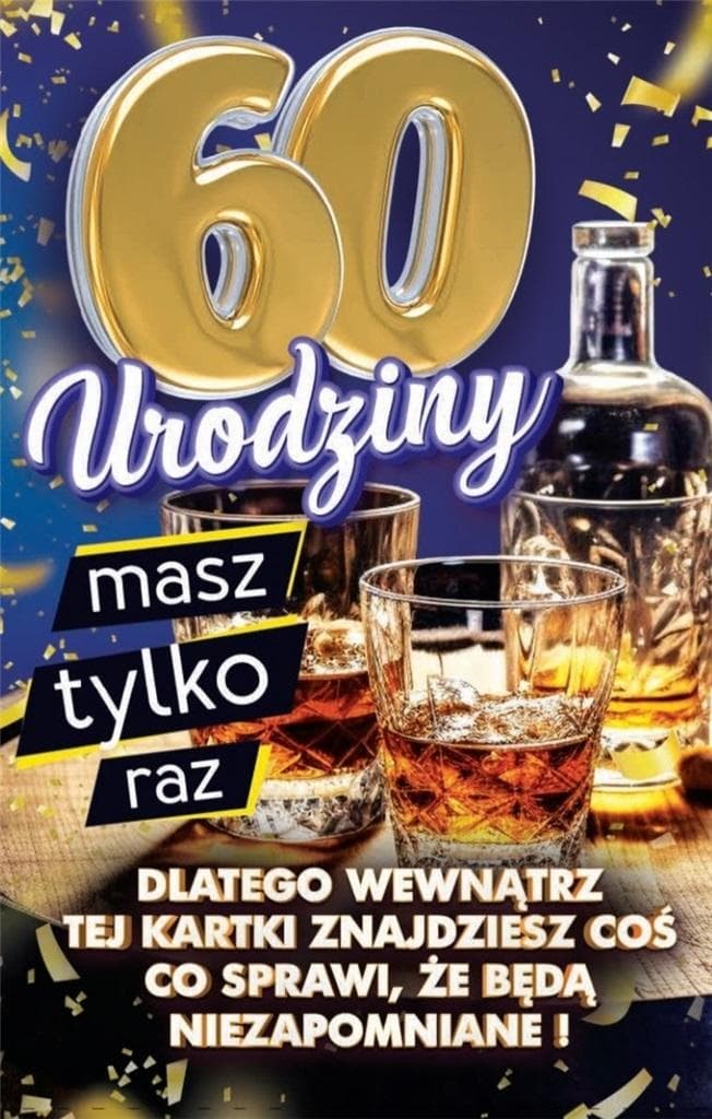 Karnet urodzinowy z nakładką na butelkę 40 urodziny