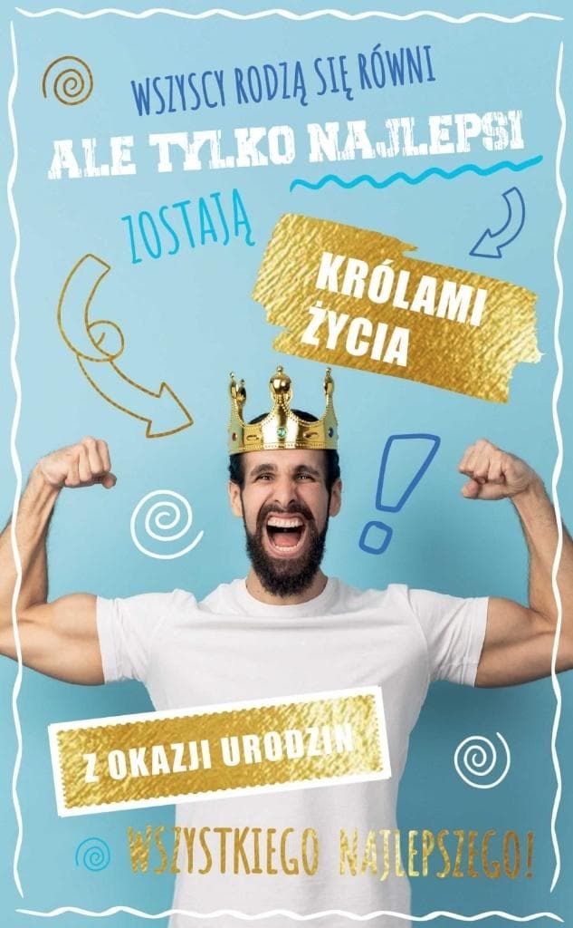 Karnet okolicznościowy Urodziny ze złoceniami lub srebrzeniami