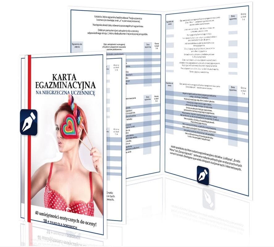 GrajmyRazem Gra Karta Egzaminacyjna dla Par Erotyczna z 40 Zadaniami