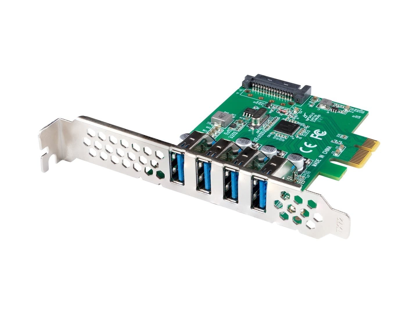 Karta rozszerzeń Lanberg PCI-E x1 do 4x USB-A 3.1 Gen1 z niskim profilem