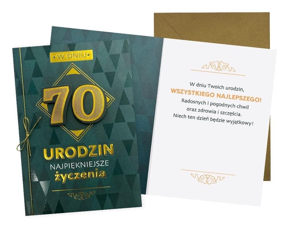 Kartka okolicznościowa B6 na 70 urodziny dla mężczyzny