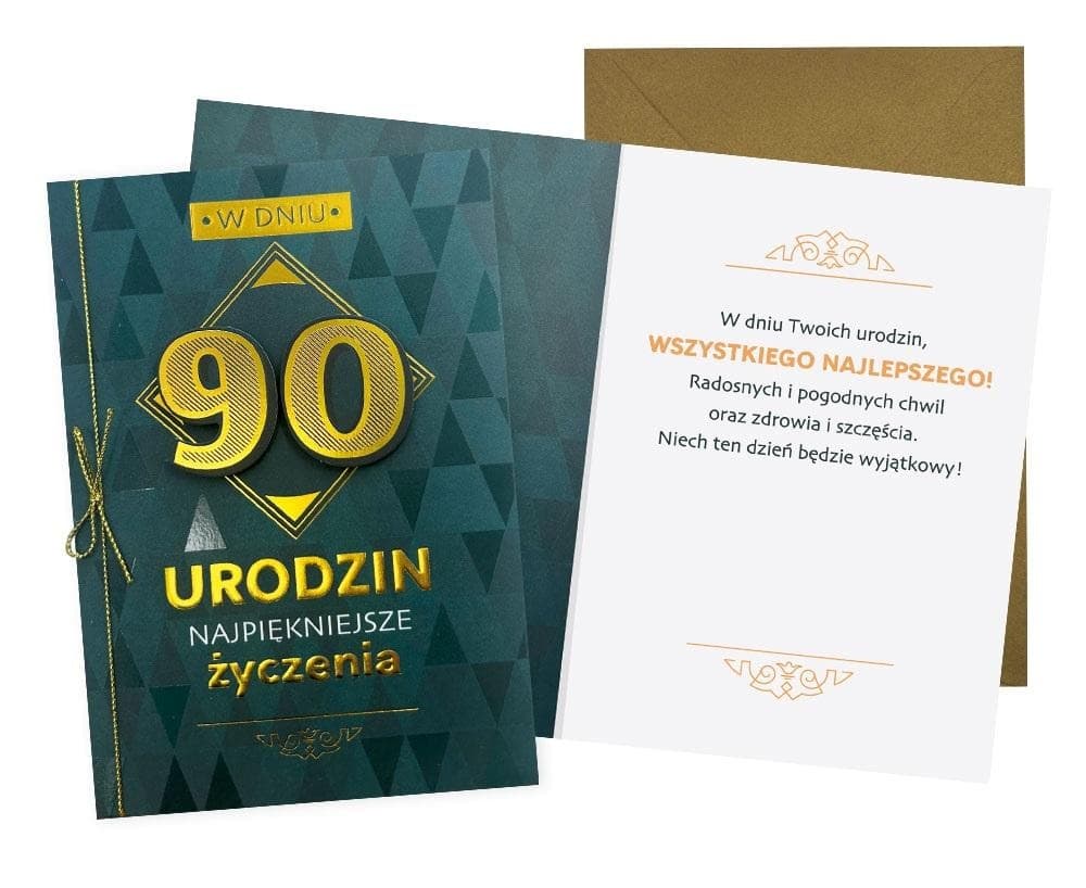 Kartka okolicznościowa B6 na 90 urodziny dla mężczyzny