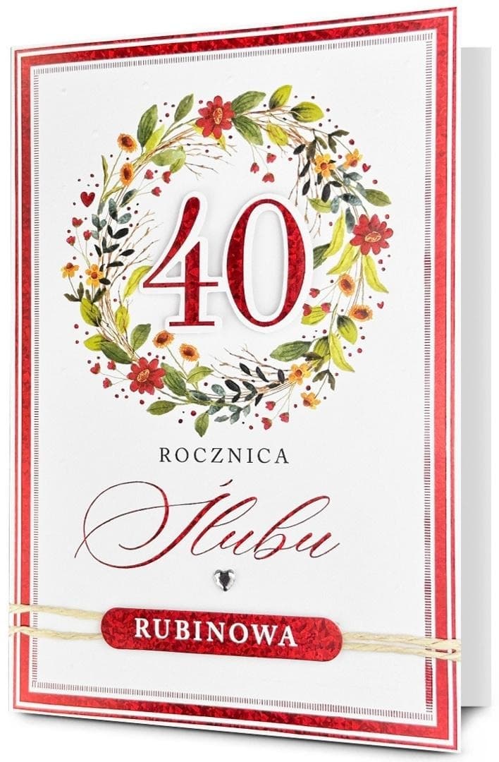 Kartka okolicznościowa Rocznica Ślubu 40 z kopertą
