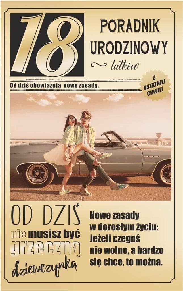Kartka okolicznościowa Urodziny 18 lat AbCard 210x139 mm