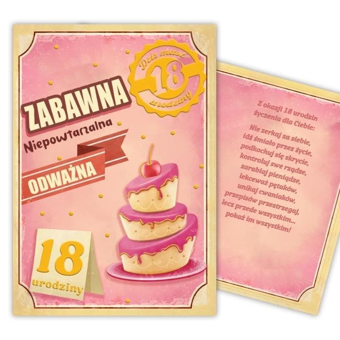 Kartka okolicznościowa Urodziny 18 lat - Trend