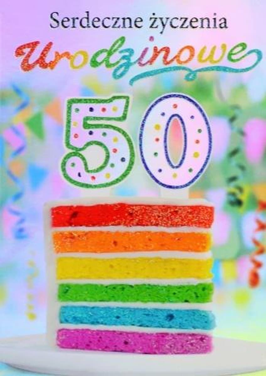 Kartka okolicznościowa Urodziny 50 Trend z kopertą