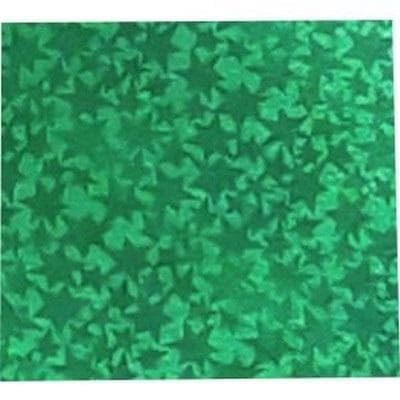 Karton holograficzny zielony gwiazdy 25x35 cm