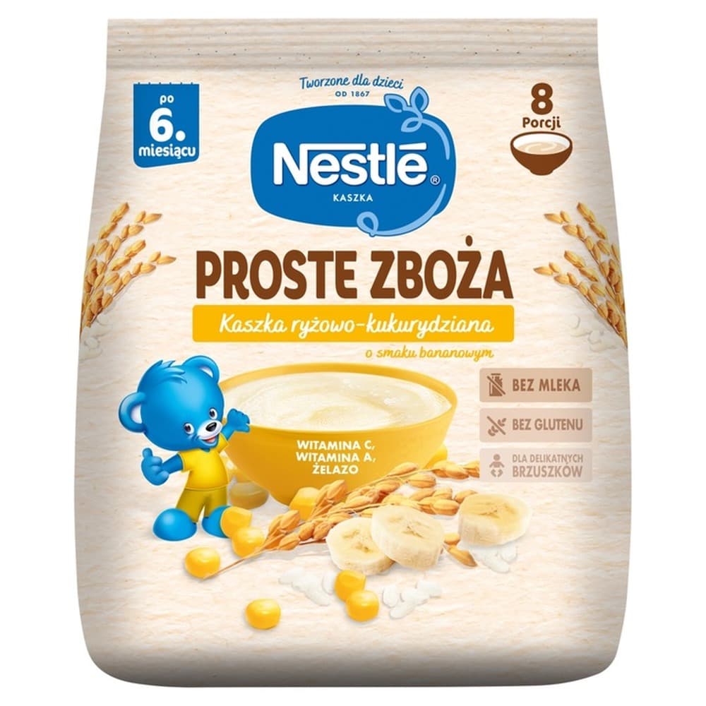 Nestlé Proste Zboża Kaszka ryżowo-kukurydziana o smaku bananowym 144g