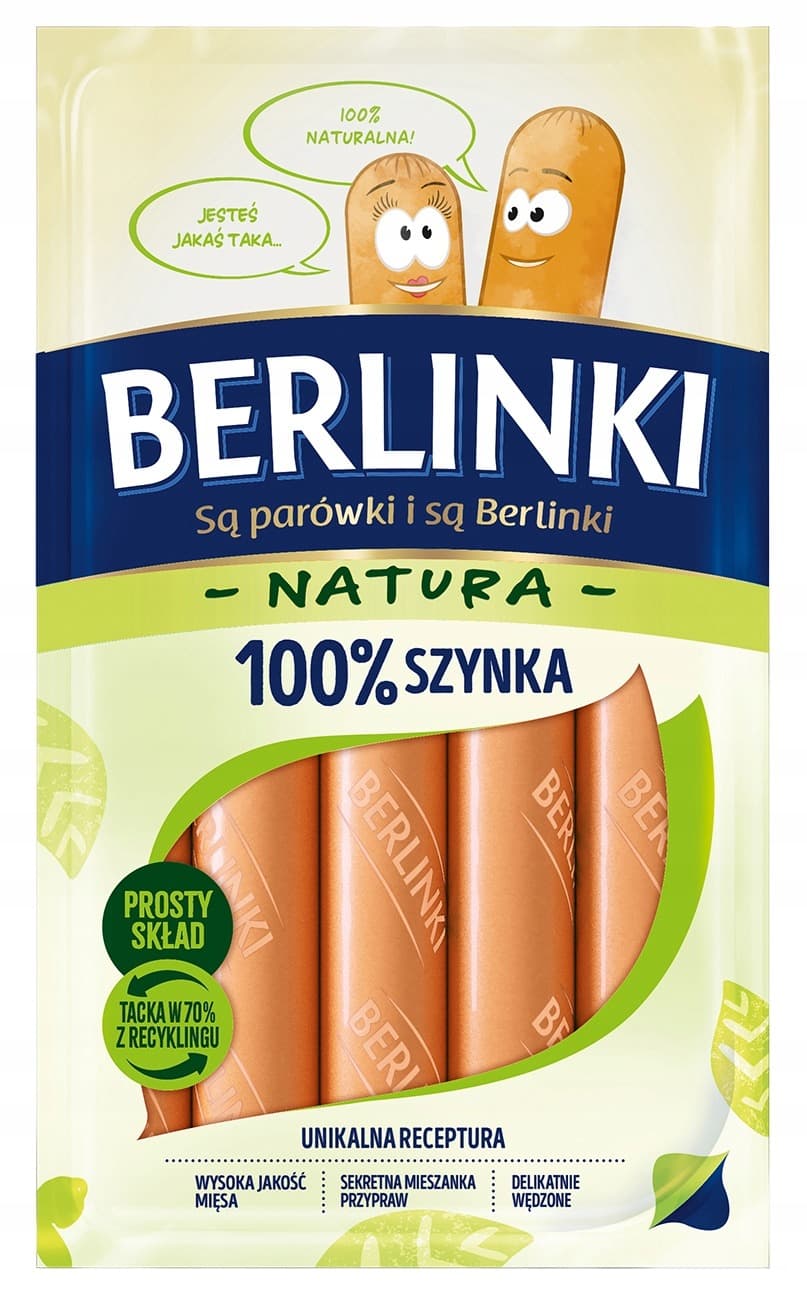 Berlinki Natura 100 % szynka 185 g
