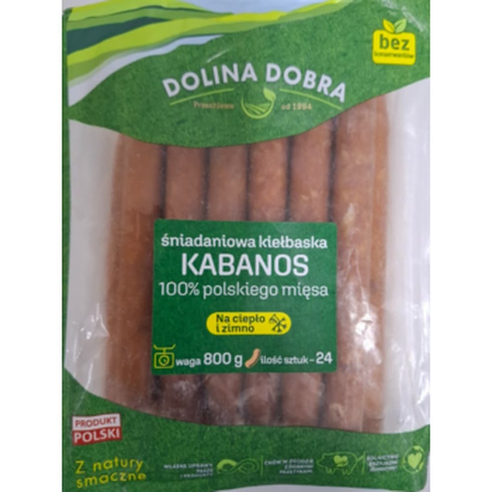 Śniadaniowa kiełbaska kabanos 800 g Dolina Dobra