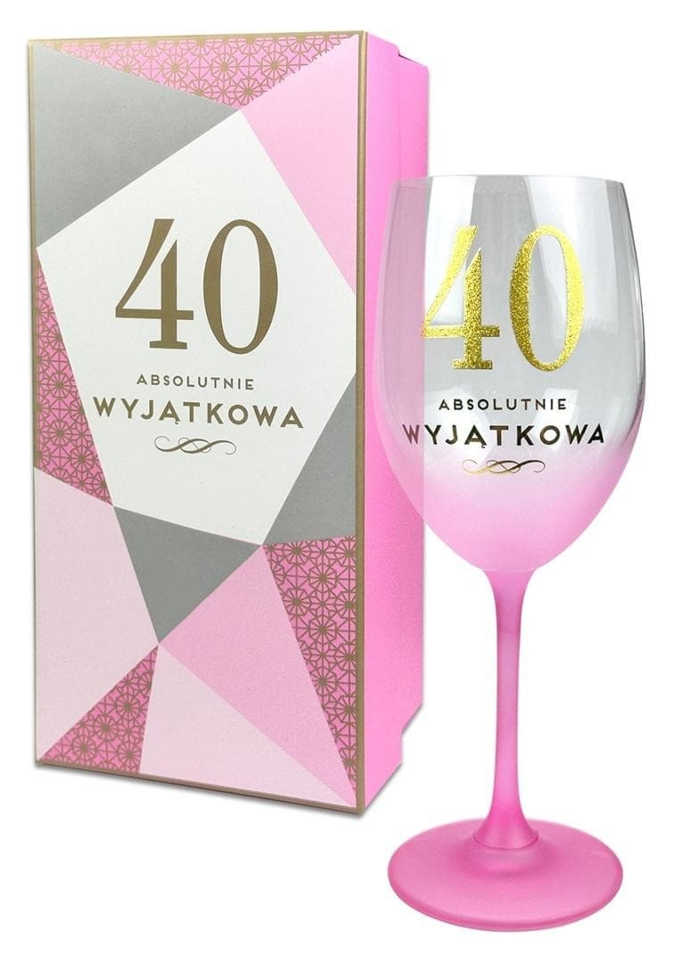 Kieliszek Pastelove 40 urodzinowy w pudełku