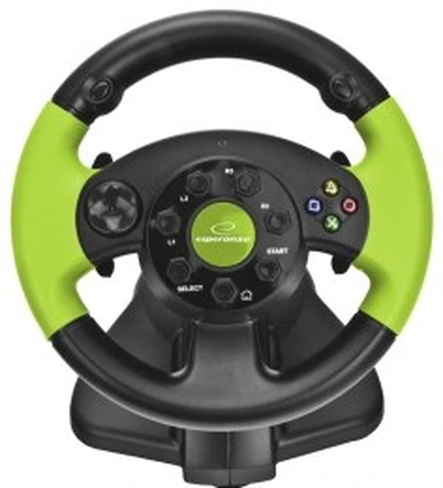 Kierownica do gier PC i Xbox 360 czarno-zielona