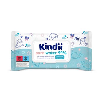 Kindii Chusteczki dla dzieci Pure Water 99% 60 sztuk