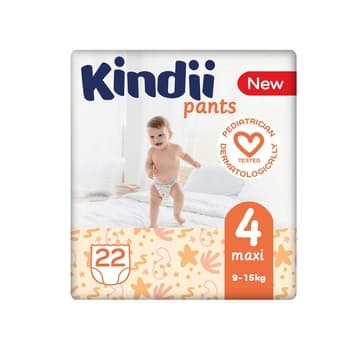 Kindii Pieluchomajtki dla dzieci Rozmiar 4 (9-15 kg) 22 sztuki