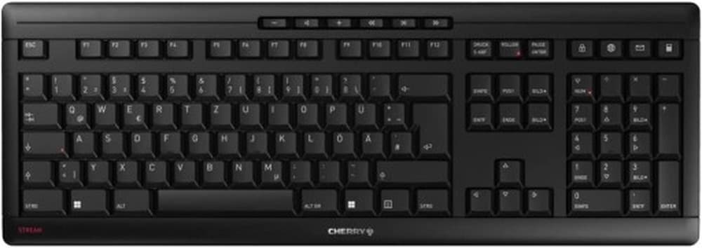 Klawiatura CHERRY Stream Wireless Uniwersalna RF QWERTZ Niemiecka Czarna