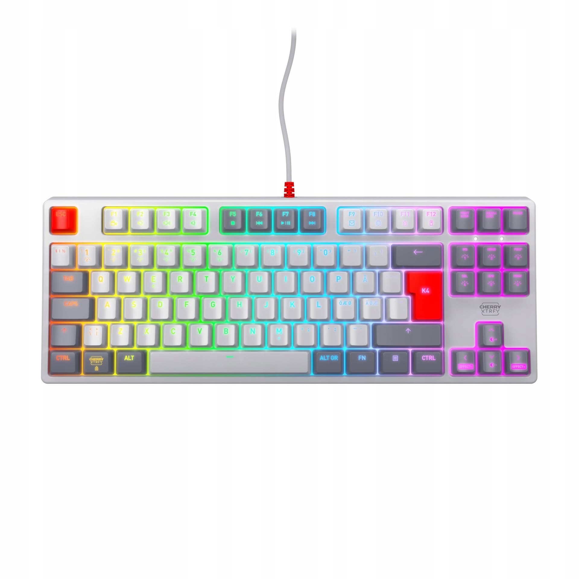 Klawiatura CHERRY XTRFY MX 3.1 QWERTZ Niemiecki, MX2A Brązowy, Biała