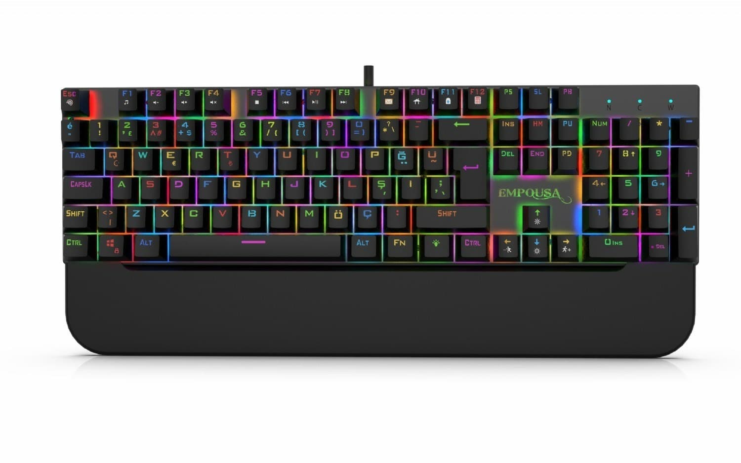 Klawiatura gamingowa INCA RGB z przełącznikami Red Switch, USB, 1.5m, czarna