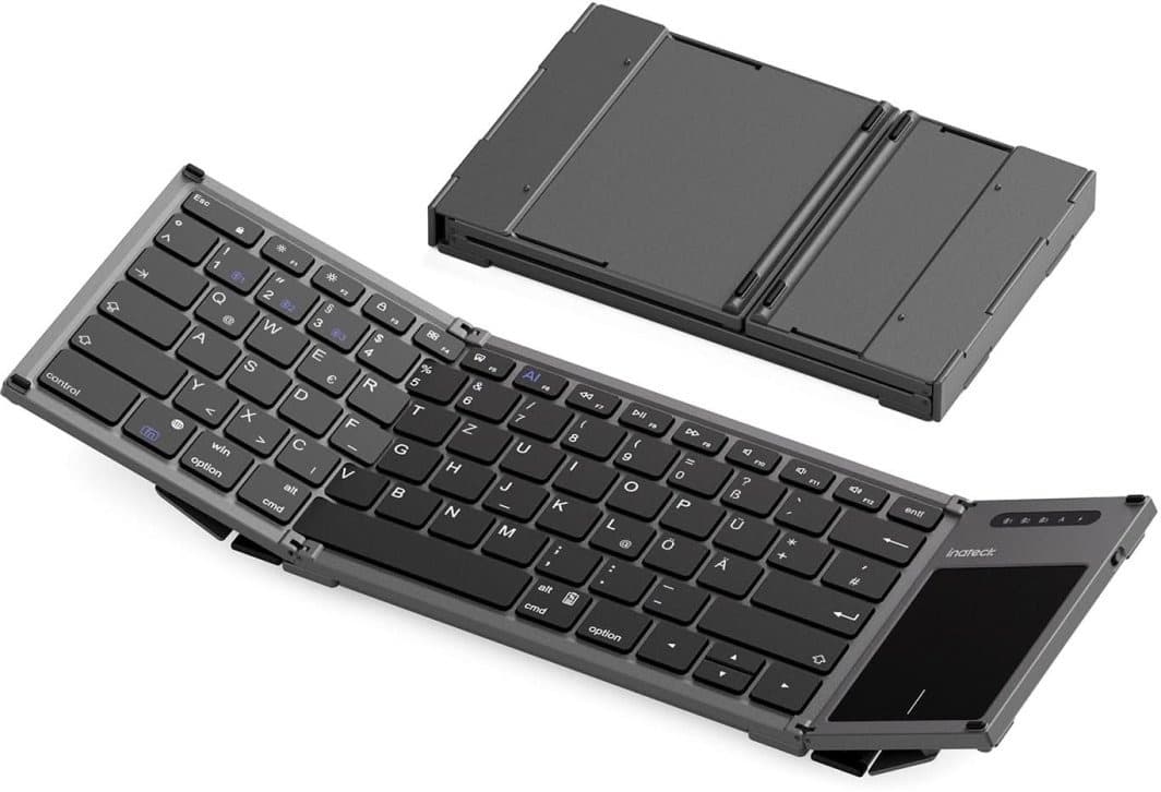 Klawiatura Inateck KB06101_STEEL GRAY - Bezprzewodowa RF + Bluetooth, QWERTZ, US International