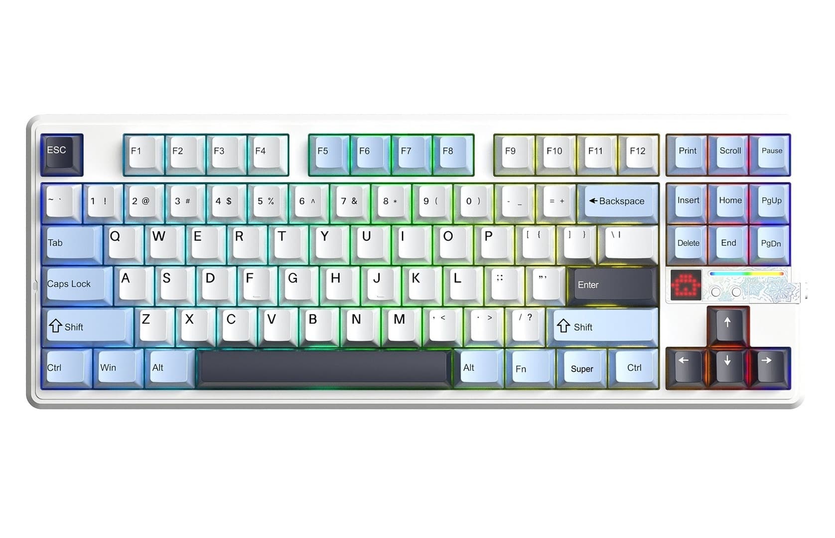 Klawiatura mechaniczna AULA F87Pro V2 Glacier Blue Star Vector RGB