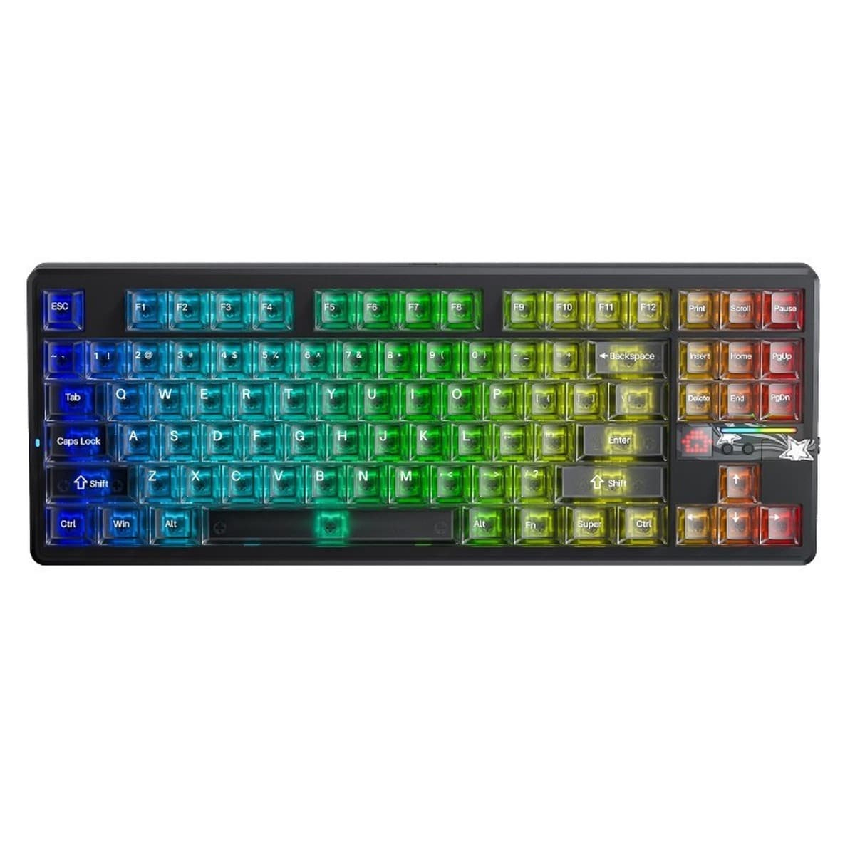 Klawiatura mechaniczna F87Pro V2 Black Mist Transparent z przełącznikami Leobog X3 RGB