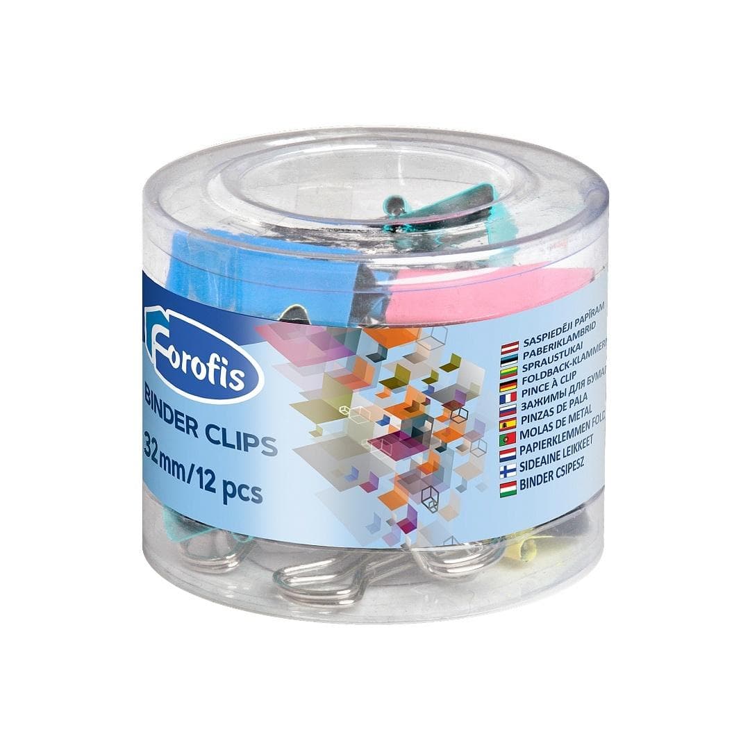 Klipy biurowe 32mm kolorowe pastel