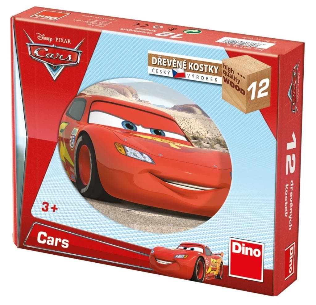 Klocki Drewniane Obrazkowe Auta Cars 12 elementów Dino Toys