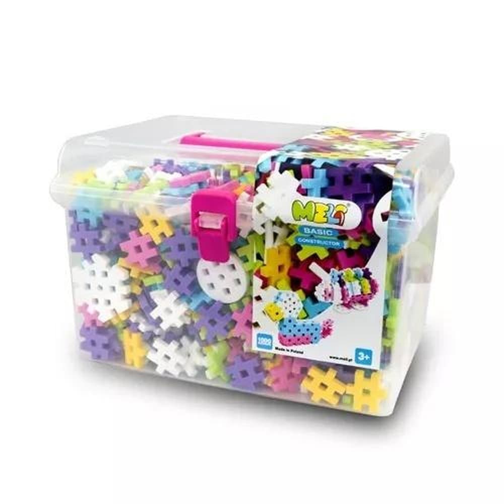 Klocki konstrukcyjne Meli Basic Constructor Pink Travel Box 1000 elementów