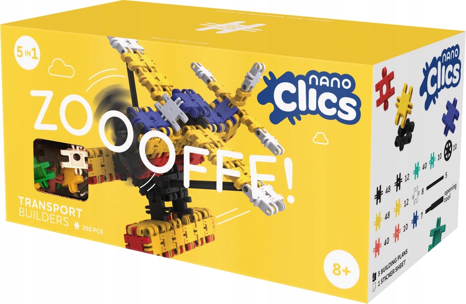 Klocki konstrukcyjne Nano Clics Pojazdy 250 elementów